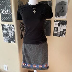 Aeropostale Gray Mini Skirt with Colorful Trim